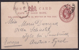 CAPE OF GOOD HOPE 1896/Kimberley, One-penny Used Postal Stationery Card. - Cape Of Good Hope (1853-1904)