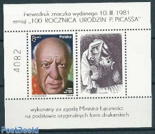 Poland 1981 Picasso S/s, Reprint, Mint NH, Art - Modern Art (1850-present) - Pablo Picasso - Self Portraits - Unused Stamps
