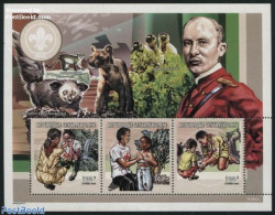 Central Africa 1999 Scouting, Healthcare 3v M/s, Mint NH, Health - Sport - Health - Red Cross - Scouting - Croix-Rouge