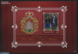 Saint Kitts/Nevis 2010 William & Kate S/s, Mint NH, History - Kings & Queens (Royalty) - Familias Reales