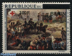 Benin 2009 300f On 100f, Red Cross 1v, Mint NH, Health - History - Nature - Red Cross - History - Horses - Art - Paint.. - Unused Stamps