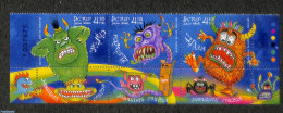 Israel 2019 Monsters 3v [::], Mint NH, Art - Comics (except Disney) - Unused Stamps (with Tabs)