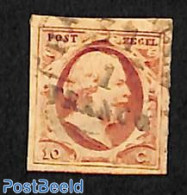 Netherlands 1852 10c, Plate I, Used, Used Or CTO - Usados