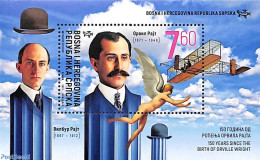 Bosnia Herzegovina - Serbian Adm. 2021 Orville Wright S/s, Mint NH, Transport - Aircraft & Aviation - Airplanes