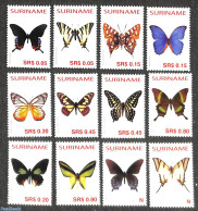 Suriname, Republic 2005 Butterflies 12v, Mint NH, Nature - Butterflies - Suriname