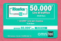 Italy, Omnitel. Exp. 12.2003. Top Up Phone Card Used By 50000 Lire. - [2] Sim Cards, Prepaid & Refills