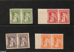 Greece 1917 4 Imperforated Pairs MNH, Mint NH - Nuovi