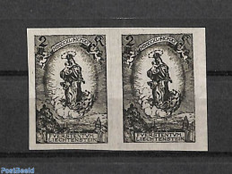 Liechtenstein 1920 Johann II 80th Anniv, Blackprint Pair, Signed, Mint NH, History - Kings & Queens (Royalty) - Unused Stamps