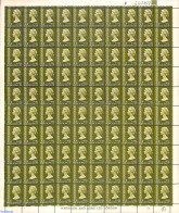 Hong Kong 1975 Sheet Of 100, Michel No. 296vX (Mi. Catv. = €2500), Mint NH - Ungebraucht