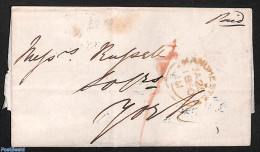 Great Britain 1850 Folding Letter From MACHESTER To York, Postal History - Lettres & Documents