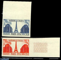 France 1951 UNO Day 2v, Imperforated, Mint NH, History - United Nations - Nuovi