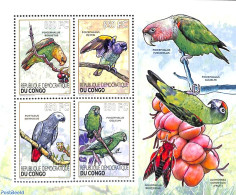 Congo Dem. Republic, (zaire) 2012 Parrots 4v M/s, Mint NH, Nature - Birds - Parrots - Autres & Non Classés