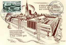 Francia, Maximum, Strasburgo, 31/5/1952 - Consiglio D'Europa - 1950-1959