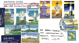 New Zealand 1969 GLI Souvenir Cover, Postal History, Various - Lighthouses & Safety At Sea - Brieven En Documenten