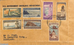 New Zealand 1947 GLI Stamps On Cover, Postal History, Various - Lighthouses & Safety At Sea - Covers & Documents