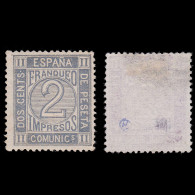 ESPAÑA.Amadeo I.1872.2c Gris.MH.Edifil 116 - Nuevos