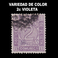 VARIEDAD COLOR.Amadeo I.1872.2c Violeta.Usado.Edifil 116a - Plaatfouten & Curiosa