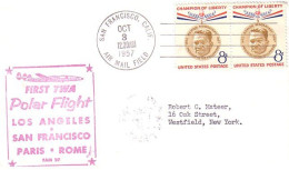 USA FDC First Flight TWA Polar Route San Francisco - Paris - Rome To Paris ( A61 143) - Event Covers