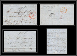 36869 Maritime Paquebot Steamer Baltic Usa Pour La Rochelle Charente-Maritime 1856 Marque Postale D'entrée Lettre Cover - Posta Marittima