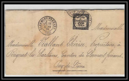 36741 Timbre Taxe Carré N°5 Tb Clermont-Ferrand Puy-de-Dome 1878 France Lettre Cover - 1859-1959 Covers & Documents