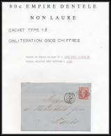 36531 Lettre Cover Rothschild 1865 N°24 Napoléon 80c Rose Lyon Pour Paris GC 2145 - 1862 Napoleon III