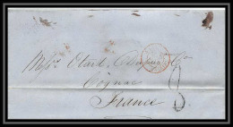 36183 1852 England London (londres) Cognac Charente Marque Postale Maritime Cover Schiffspost Lettre LAC Bateau - Posta Marittima