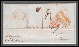 36147 1847 Steamer Cambria New York Usa Cognac Charente Marque Postale Maritime Cover Schiffspost Lettre LAC Bateau - Poste Maritime