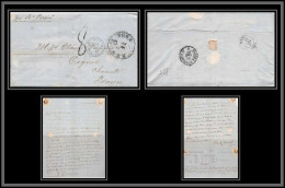 36060 1867 Steamer Persia New York Usa Cognac Charente Marque Postale Maritime Cover Schiffspost Lettre LAC Bateau Ship - Maritime Post