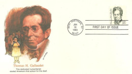 USA Thomas Gallaudet Deaf School Ecole Sourds FDC Cover ( A62 289b) - Other & Unclassified