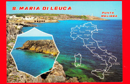 ITALIA - PUGLIA - S. Maria Di Leuca (Lecce) - Mappa - Piantina - Veduta - Punta Melissa - Cartolina Viaggiata Nel 1988 - Autres & Non Classés