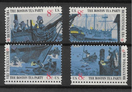 USA 1973.  Tea Party Sc 1480-83  (**) - Unused Stamps