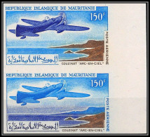 94099a Y&t PA Airmail N°59 Couzinet Arc En Ciel Mauritanie Essai Proof Non Dentelé Imperf Paire ** MNH 1966 Plane - Mauritania (1960-...)