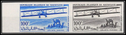 94097a Y&t PA Airmail 58 Avion Biplan Farman Goliath Mauritanie Essai Proof Non Dentelé Imperf Paire ** MNH 1966 - Mauritanie (1960-...)