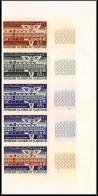 94032 Y&t N°204 Hopital De Nouakchott Hospital Mauritanie Essai Proof Non Dentelé Imperf ** MNH Bande De 5 Strip 1965 - Autres & Non Classés