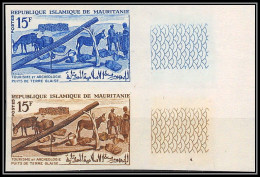 94025b Y&t N°195 Tourisme Puit De Terre Glaise 1965 Mauritanie Essai Proof Non Dentelé Imperf ** MNH Tourism Ane Donkey - Mauritanie (1960-...)
