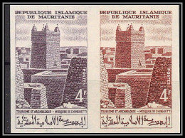 94026b Y&t N°194 Islam Mosquée De Chinguetti 1965 Mauritanie Essai Proof Non Dentelé Imperf Paire Pair ** MNH Mosque - Mauritanie (1960-...)