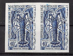 94021a Y&t N°181 Palinurus Regius Langouste Lobster 1964 Mauritanie Essai Proof Non Dentelé Imperf Paire ** MNH  - Crustaceans