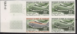 94016b Y&t N°182 Sciaena Aquila Lacepède Poissons Fish Mauritanie Essai Proof Non Dentelé Imperf Bloc 4 ** MNH 1964 - Peces