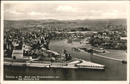 71471499 Koblenz Rhein Blick Vom Ehrenbreitstein Auf Deutsches Eck Schiffe Rhein - Koblenz