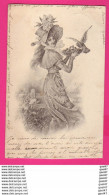 CPA (Réf: Z 2899) (ILLUSTRATEURS & PHOTOGRAPHES NON SIGNÉS) Belle Femme Avec Beau Chapeau Style Vienne Oiseau Oisillon - Before 1900