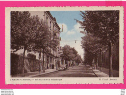 CPA (Ref Z 3944) ANNONAY (07 ARDÈCHE) Boulevard De La République Écrite, Voyagée(animée, Poste D'essenceTraction Citroen - Annonay