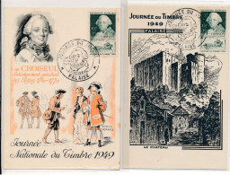 Falaise (14 Calvados) Journée Du Timbre 1949 Carte Maximum X 2 Différentes - 1921-1960: Modern Period