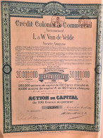 Credit Colonial Et Commercial - Anciennement L&W Van De Velde (1927) Anvers - Action De Capital - Other & Unclassified