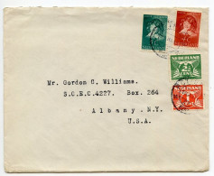 Netherlands 1937 Cover; Rotterdam To Albany, New York; Gull Definitive & Laughing Girl Semi-Postal Stamps - Storia Postale