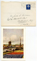 Netherlands 1954 Cover & Christmas Card; Rotterdam To Watervliet, New York; 25c. Queen Juliana - Storia Postale