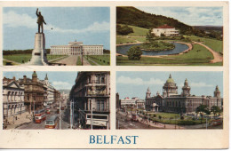 BELFAST NORTHERN IRELAND - COLOURED MULTI-VIEW - POSTALLY USED 1955 - PUBLISHED BY SALMON - Belfast