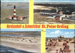 71457919 St Peter-Ording Leuchtturm Westerhever Meerwasser Wellenschwimmbad Stra - St. Peter-Ording