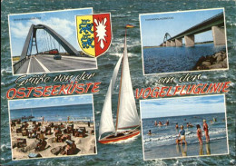 71457774 Fehmarn Fehmarnsundbruecke Vogelfluglinie Strand Segelboot Wappen Alber - Fehmarn