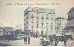 Ab335 Cartolina S.giorgio A Cremano Piazza Garibaldi E Villa Bruno Tram Napoli - Napoli (Naples)