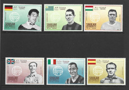 Sharjah 1968 Famous Soccer Players Set Of 6 MNH - Neufs